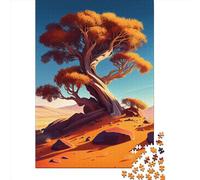 Puzzles en Bois représentant des Arbres majestueux du désert pour Adultes et Adolescents, Jeux de Famille, Cadeaux de Noël, 500 pièces (52 x 38 cm)