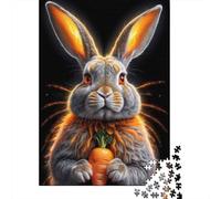 Puzzles en Bois représentant Un Lapin Mignon, 500 pièces, pour Adultes, Exercices cérébraux, Jeu de Divertissement, Cadeaux pour Adolescents, activités familiales, 500 pièces (52 x 38 cm)