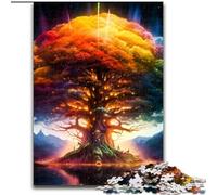 Puzzles en Carton Arbre de Vie Cosmique, Taille 26x38cm. Un Casse-tête Stimulant, Une activité familiale, Une décoration intérieure, Un Cadeau de Noël.