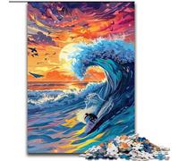 Puzzles en Carton de 1 000 pièces, Surfer sur la mer, pour Adultes, Taille 26x38cm Un Casse-tête Stimulant - Un Jouet Relaxant pour Adolescents