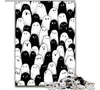 Puzzles en Carton de 1 000 pièces, thème Mort-Vivant Noir et Blanc, activité de cohésion familiale, Cadeau Unique pour Les fêtes et Les Anniversaires (Taille 26x38cm)