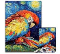 Puzzles en Carton de 1000 pièces représentant Un Perroquet et Un Ciel Nocturne,pour Adultes,pour la décoration intérieure,idéal comme Cadeau de Noël et de Nouvel an pour Adolescents,26x38cm