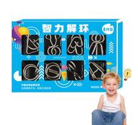Puzzles en fil métallue,Puzzle en fil métallue 8 pièces Test De-Compression Toys Magic Toy - Puzzle en fil métallue, jouet en fonte de bobine à désenchevêtrement sûr, déverrouillez le jeu de verrou