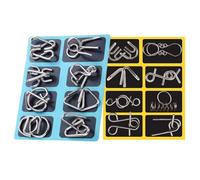 Puzzles En Métal - Jouet Éducatif Stimulant 16 Pièces Test D'intelligence Casse-tête | Ensemble De Puzzle En Fil Métallique | Pour Le Bureau, L'école, Les Voyages, Adolescents Et Les