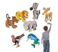 Puzzles en mousse 3D Jungle Animal - Kit de bricolage pour , modèles de safari éducatifs, école et école à domicile - Décoration créative 3D pour garçons et filles - Jouets d'apprentissage