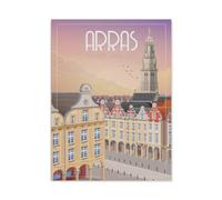 Puzzles en Papier 1000 Pièces,Affiche de Voyage Vintage d'Arras en France,Adultes Puzzles Enfant Adulte Café Bar Décor Jeux(38x26cm)-BN82