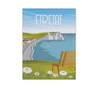 Puzzles en Papier 1000 Pièces，Affiche de Voyage Vintage d'Étretat en France，Jouets Intellectuels De Puzzle Difficiles, Jouets De Bricolage Cadeaux pour Enfants（50x70cm）-BN92