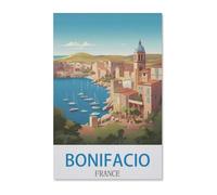 Puzzles en Papier 1000 Pièces，Bonifacio Affiche de Voyage Vintage France，Jouets Intellectuels De Puzzle Difficiles, Jouets De Bricolage Cadeaux pour Enfants（38x26cm）-H37