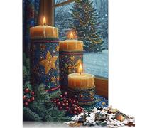 Puzzles en Papier 1000 pièces Bougies de Noël par Window Puzzles en Papier pour Adultes et Adolescents à partir de 12 Ans Cadeaux de Noël 1000 pièces (75 x 50 cm)