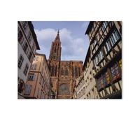 Puzzles en Papier 1000 Pièces，Cathédrale de Strasbourg，Adultes Puzzles Enfant Adulte Café Bar Décor Jeux（38x26cm）-AB47