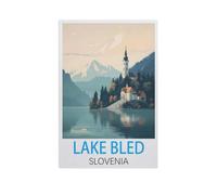 Puzzles en Papier 1000 Pièces，Lac Bled, Slovénie，Jouets Intellectuels De Puzzle Difficiles, Jouets De Bricolage Cadeaux pour Enfants（38x26cm）-L57