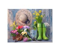 Puzzles en Papier 1000 Pièces，Outils de Jardin et Fleurs sur Une terrasse dans Le Jardin，Jouets Intellectuels De Puzzle Difficiles, Jouets De Bricolage Cadeaux pour Enfants（38x26cm）-J1