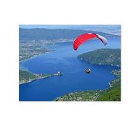 Puzzles en Papier 1000 Pièces,Parapente au-Dessus du lac d'Annecy,Adultes Puzzles Enfant Adulte Café Bar Décor Jeux(38x26cm)-AO31