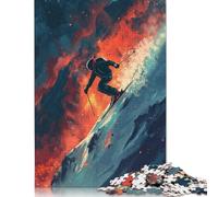 Puzzles en Papier 1000 pièces Skieur sautant en Montagne Puzzles en Papier pour Adultes et Adolescents à partir de 12 Ans Cadeaux de Noël 1000 pièces (75 x 50 cm)