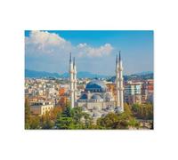 Puzzles en Papier 1000 Pièces，Tirana avec la Plus Grande mosquée d’Albanie，Adultes Puzzles Enfant Adulte Café Bar Décor Jeux（38x26cm）-D91
