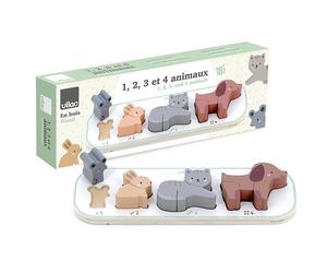 Puzzles Encastrements en bois J'apprend à compter les animaux Sarah