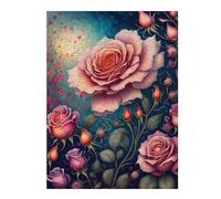 Puzzles Enchanted Rose Garden Art Print Puzzles pour Adultes - Jeu Manuel - Défi Difficile - Idéal comme Cadeau pour Toute La Famille 1000pcs(52x38cm)