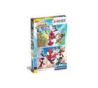 Puzzles Enfant 2 x 60 pieces Spidey - Aventures et Amis extraordinaires - Super Heros - Set Puzzle Dessin anime + carte