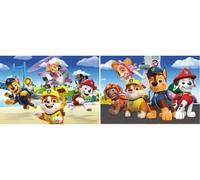 Puzzles Enfant 2x60 Pieces pour Pat Patrouille - Chase, Ruben, Marcus et Autres Chiens Heros - Set Puzzle Dessin Anime + 1 Carte