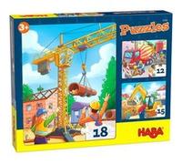 HABA - Puzzles Engins de Chantier - Dès 3 Ans 305883 Coloré