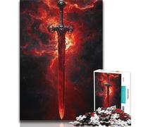 Puzzles Épée Magique Médiévale pour Adolescents 1000 Puzzles, Soulagement du Stress Défi Difficile Convient pour la Décoration de Bureau (38x26cm)