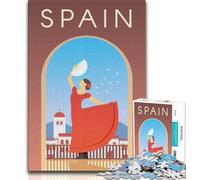 Puzzles Espagne 1000 pièces pour Adolescents, Vacances à la Maison, tuez Le Temps, Chaque pièce est Unique - Jeu Familial Stimulant et Amusant 38x26cm