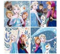 Puzzles evolutifs 4 en 1 disney frozen - princesse elsa anna et ses amis enfant 3 ans - 12/16/20/25 pieces - set fille + carte
