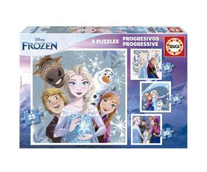 Puzzles Evolutifs La Reine des Neiges - 4 Puzzles Amusants pour Enfants