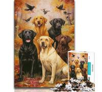 Puzzles Famille Labrador pour Adultes 1000 Puzzles, Jeu Familial Anti-Stress Défi Difficile Cadeaux pour Amis et Famille (75x50cm)