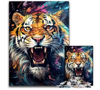 Puzzles fantastiques de Tigres colorés 1000 pièces pour Adultes Puzzles impossibles pour Adultes Relax & Challenge Art de décoration dintérieur coloré pour Les Amis 1000 pièces (38x26cm)