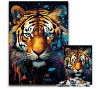 Puzzles fantastiques de Tigres colorés 1000 pièces pour Adultes Puzzles impossibles pour Adultes Relax & Challenge Art de décoration dintérieur coloré pour Les Amis 1000 pièces (38x26cm)