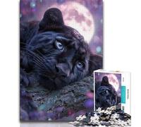 Puzzles fantastiques pour Adultes Black Panther (1000 pièces), Jouets éducatifs et éducatifs, Jeux familiaux avec Affiche et fiche de Questions-réponses (50x75cm)