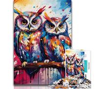Puzzles Fantasy Art Owl 1000 pièces pour Adolescents, Aidez Le Cerveau à exercer des Jouets addictifs pour cultiver la Patience Superbe Cadeau (75x50cm)