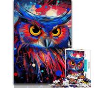 Puzzles Fantasy Art Owl pour Adolescents 1000 pièces, Jeu Stimulant et Jeu Familial avec des pièces de Formes aléatoires entièrement emboîtables (50x75cm)