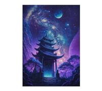 Puzzles Fantasy Asian Temple Portal -1 Puzzles pour Adultes - Jeu Manuel - Défi Difficile - Idéal comme Cadeau pour Toute La Famille 1000pcs(38x26cm)
