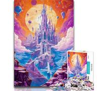 Puzzles Fantasy City Towers Clouds pour Adolescents 1000 pièces Jouets éducatifs et éducatifs pour la Famille pour renforcer l'amour Entre Couples (26x38cm)