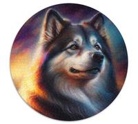 Puzzles Fantasy Dog pour Adultes, 1000 pièces, Puzzle Rond de 1000 pièces, Jeu de réflexion, Jeu Familial interactif, adapté aux 14 Ans et Plus, 67,5 x 67,5 cm