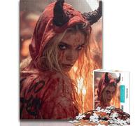 Puzzles Fantasy Dragon Girl pour Adolescents, Difficiles à compléter mais Amusants et Humoristiques avec Affiche et fiche de Questions-réponses Assorties (38x26cm)