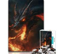 Puzzles Fantasy Dragon Volant Noir pour Adolescents 1000 Pièces Décoration Murale Unique Cadeaux d'anniversaire et de Noël Convient aux Enfants de 14 Ans et Plus (26x38cm)