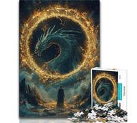 Puzzles Fantasy Dragon Wizard pour Adultes 1000 Puzzles, Jeu Stimulant, idéal comme Cadeau pour Toute la Famille 38x26cm
