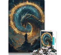 Puzzles Fantasy Dragon Wizard pour Adultes et Adolescents, 1 000 pièces, Jouets éducatifs, Anti-Stress, liste de souhaits avec Père Noël, 38x26cm