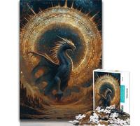Puzzles Fantasy Dragon Wizard pour Adultes et Adolescents, Jeux éducatifs, Anti-Stress, liste de souhaits avec Père Noël (38x26cm)