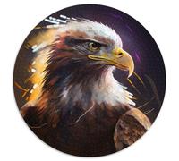 Puzzles Fantasy Eagle 1000 pièces pour Adultes Puzzle Rond 1000 pièces Jeu pour Adultes Cadeau Jeu interactif Familial Défi cérébral Cadeau 67,5 x 67,5 cm