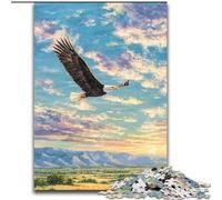 Puzzles Fantasy Eagle pour Adultes 1000 pièces, Jeu Stimulant et Jeu Familial avec Affiche et fiche de Questions-réponses Assorties 50x75cm