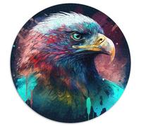 Puzzles Fantasy Eagle pour Adultes 1000 pièces Puzzle Rond Décoration d'intérieur colorée et Jeu Familial interactif, 67,5 x 67,5 cm