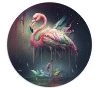 Puzzles Fantasy Flamingo pour 1000 pièces Puzzle Rond de 1000 pièces Idéal pour Les Amoureux, Cadeau Parfait pour Noël, Le Nouvel an, la Saint-Valentin 67,5 x 67,5 cm