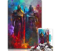 Puzzles Fantasy Knight 1000 pièces pour Adolescents, Jeux éducatifs, décoration d'intérieur, à Offrir en Cadeau à Toute la Famille (38x26cm)