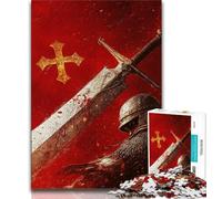 Puzzles Fantasy Knight pour Adolescents, 1 000 pièces, Jeu Familial Anti-Stress, défi Difficile, Cadeaux du Père Noël Secret, 38x26cm