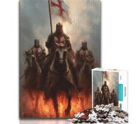 Puzzles Fantasy Knight pour Adolescents, Difficiles à compléter mais Amusants et Humoristiques avec Affiche et fiche de Questions-réponses Assorties (50x75cm)