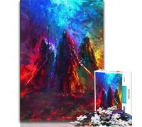 Puzzles Fantasy Knight pour Adultes et Adolescents, 1000 pièces, stimulent Le Cerveau, stimulent la Patience et stimulent l'interaction Parent-Enfant (38x26cm)